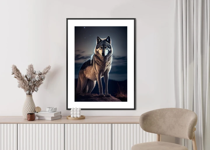 Plakat Wilk Na Skalnej Górze