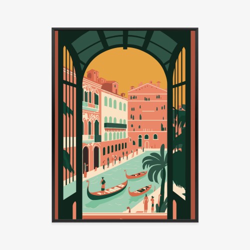 Plakat Gondole Na Weneckim Canal Grande