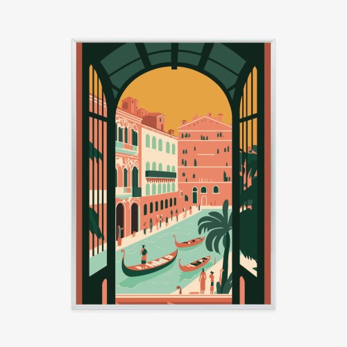 Plakat Gondole Na Weneckim Canal Grande