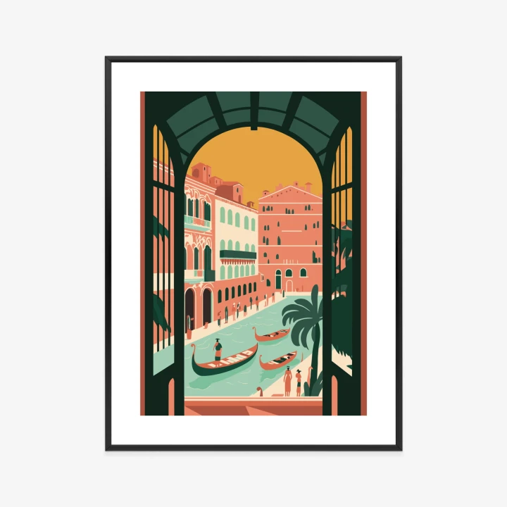 Plakat Gondole Na Weneckim Canal Grande