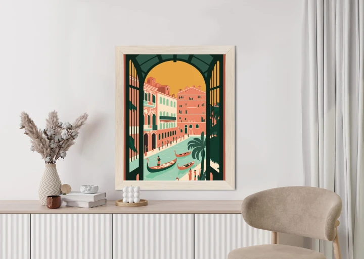 Plakat Gondole Na Weneckim Canal Grande