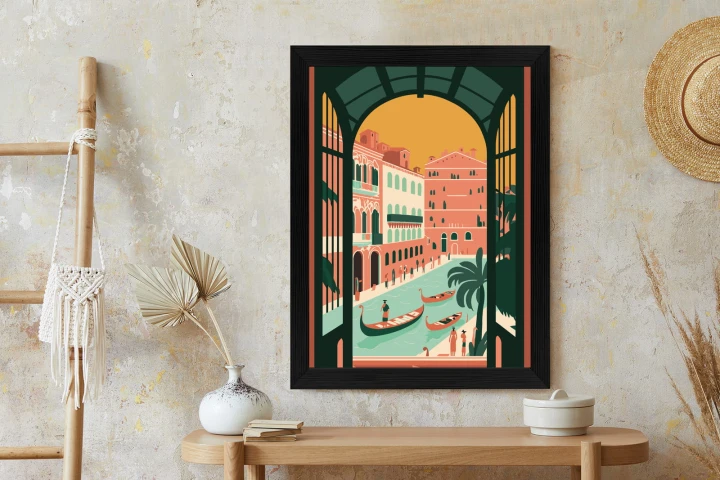 Plakat Gondole Na Weneckim Canal Grande