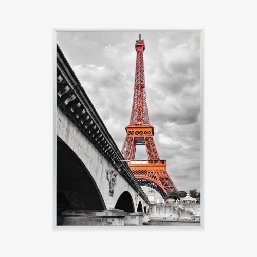 Plakat Wieża Eiffla Monochromatycznie I Czerwono
