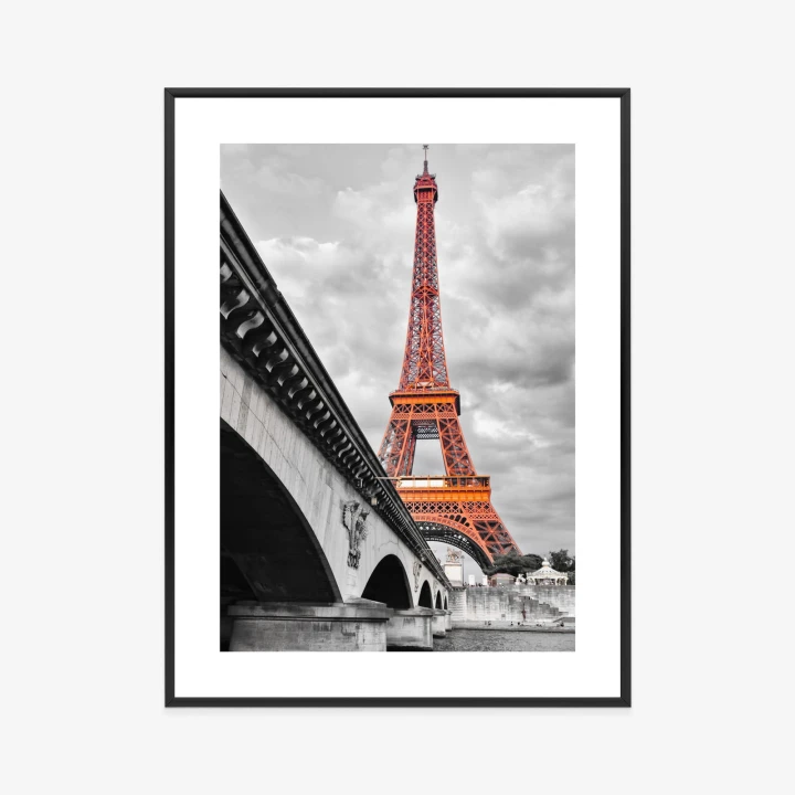 Plakat Wieża Eiffla Monochromatycznie I Czerwono