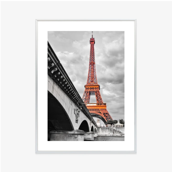 Plakat Wieża Eiffla Monochromatycznie I Czerwono