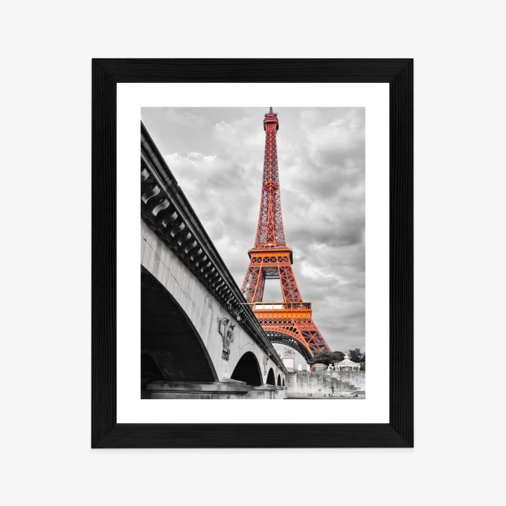 Plakat Wieża Eiffla Monochromatycznie I Czerwono