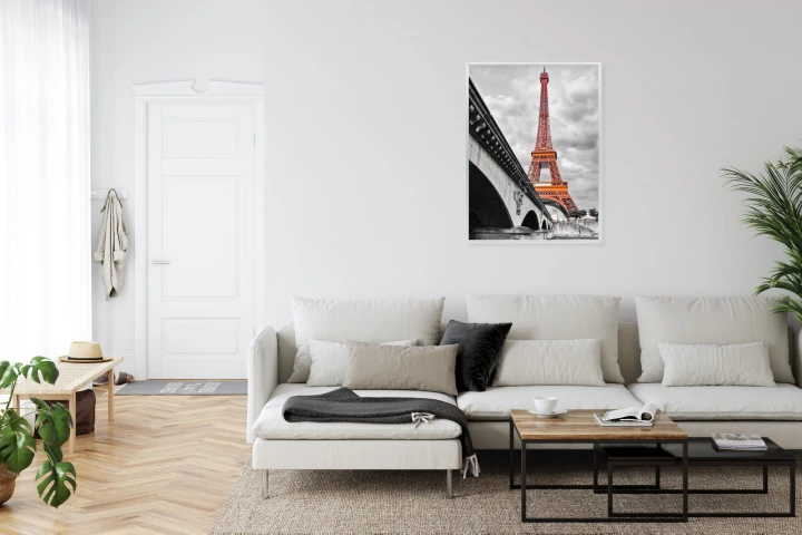 Plakat Wieża Eiffla Monochromatycznie I Czerwono