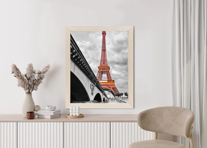 Plakat Wieża Eiffla Monochromatycznie I Czerwono