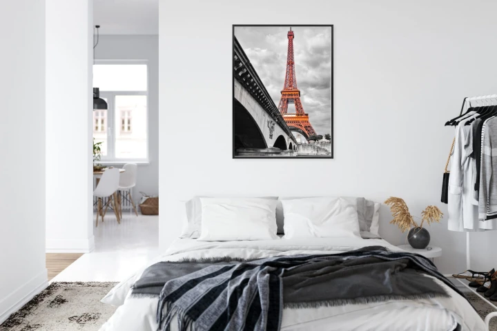 Plakat Wieża Eiffla Monochromatycznie I Czerwono