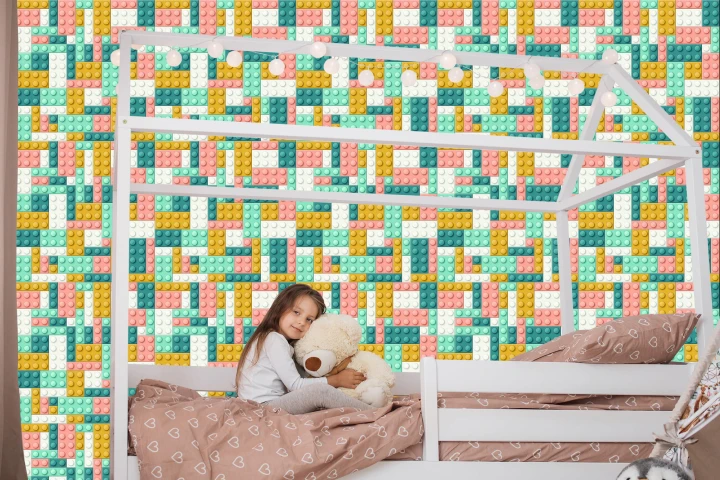 Tapeta Do Pokoju Chłopca, Pastelowe Klocki