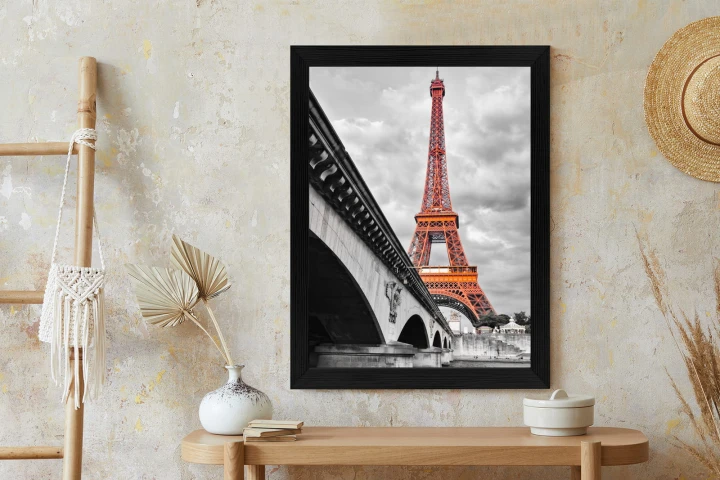 Plakat Wieża Eiffla Monochromatycznie I Czerwono