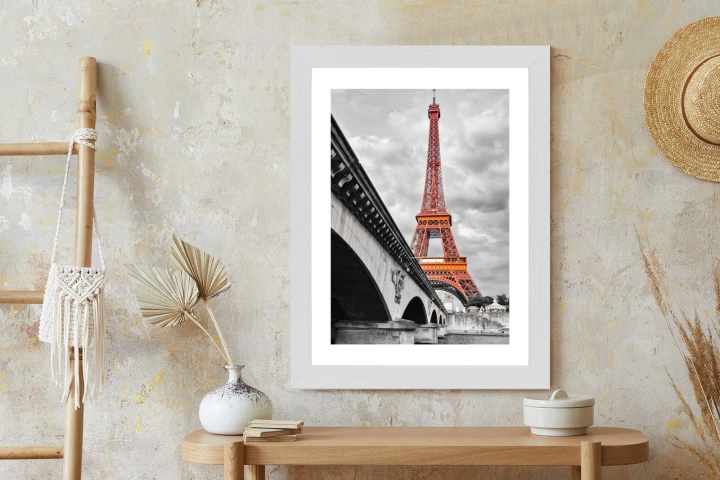 Plakat Wieża Eiffla Monochromatycznie I Czerwono