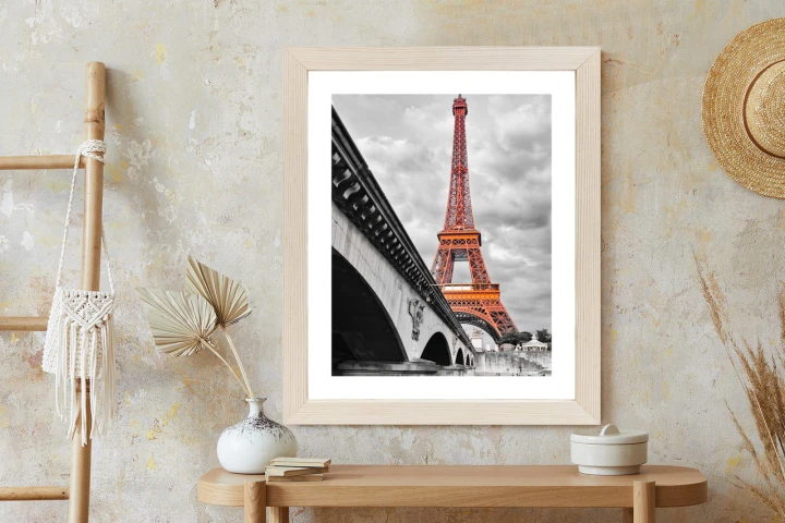 Plakat Wieża Eiffla Monochromatycznie I Czerwono