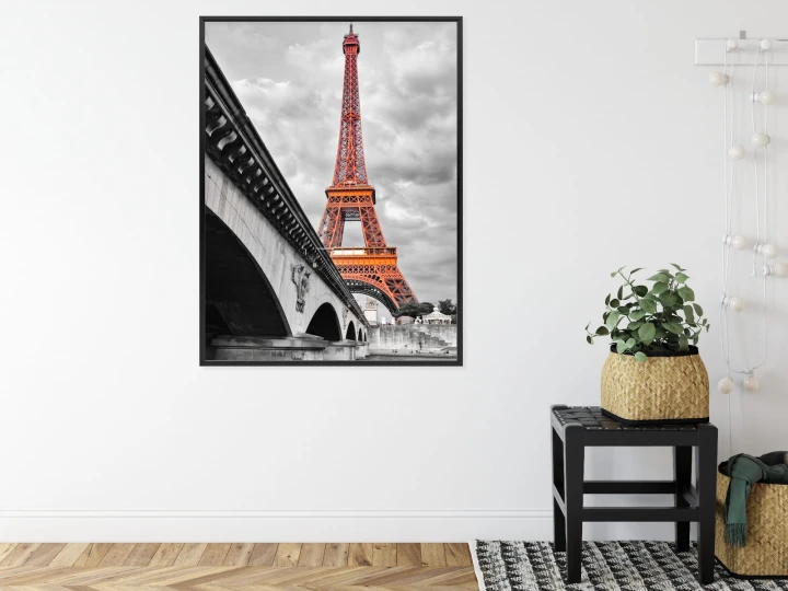 Plakat Wieża Eiffla Monochromatycznie I Czerwono