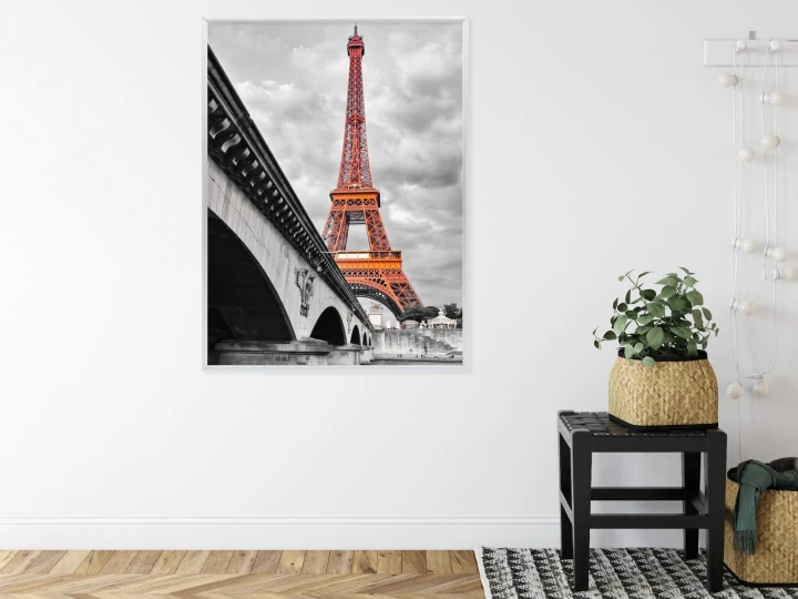 Plakat Wieża Eiffla Monochromatycznie I Czerwono