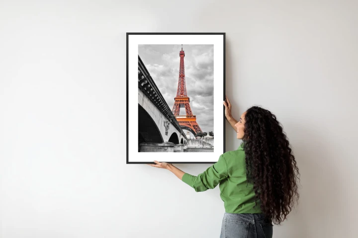 Plakat Wieża Eiffla Monochromatycznie I Czerwono