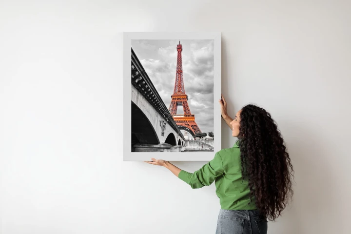 Plakat Wieża Eiffla Monochromatycznie I Czerwono