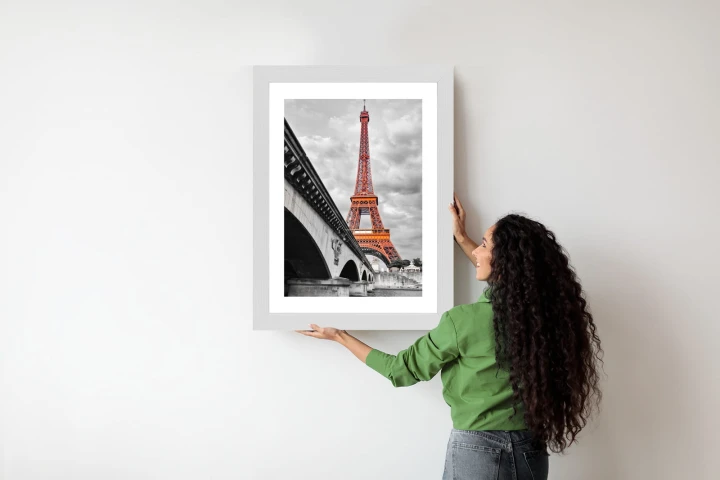 Plakat Wieża Eiffla Monochromatycznie I Czerwono