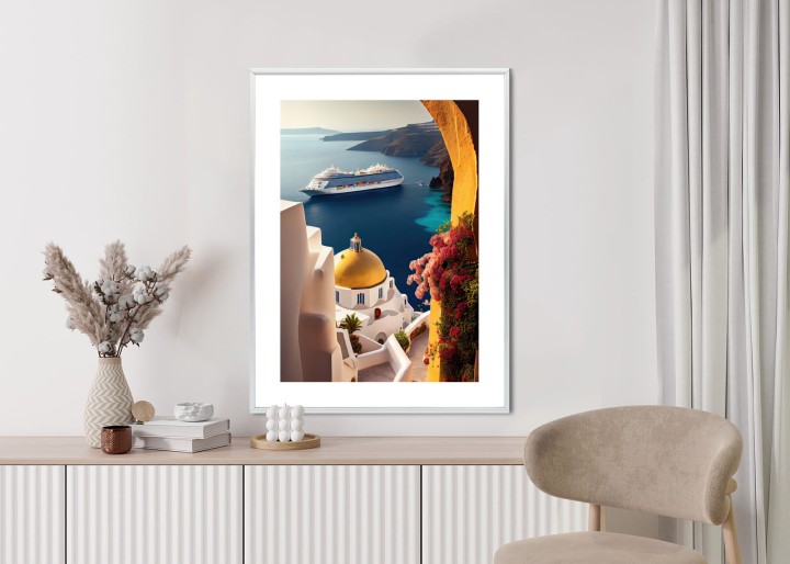 Plakat Statek Wycieczkowy Na Morzu Egejskim