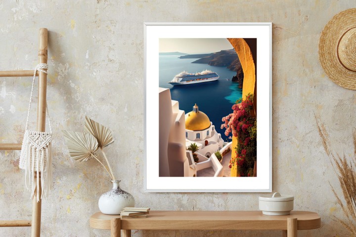 Plakat Statek Wycieczkowy Na Morzu Egejskim