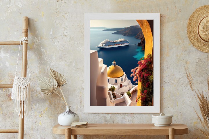 Plakat Statek Wycieczkowy Na Morzu Egejskim