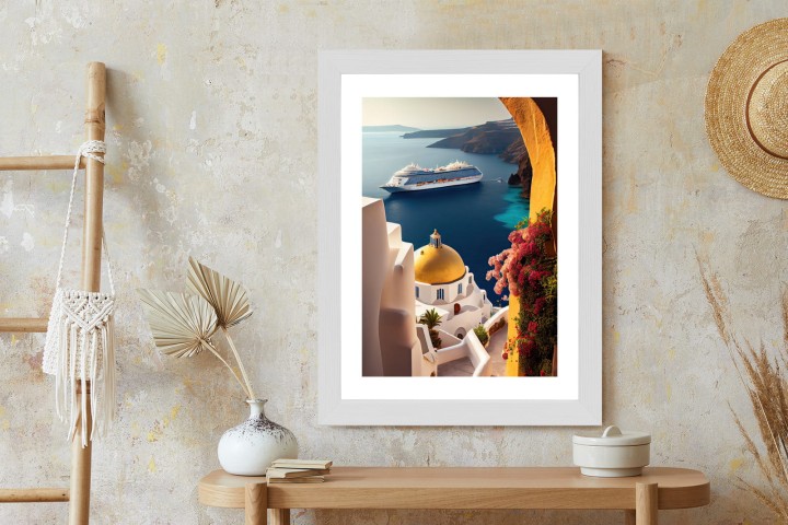 Plakat Statek Wycieczkowy Na Morzu Egejskim