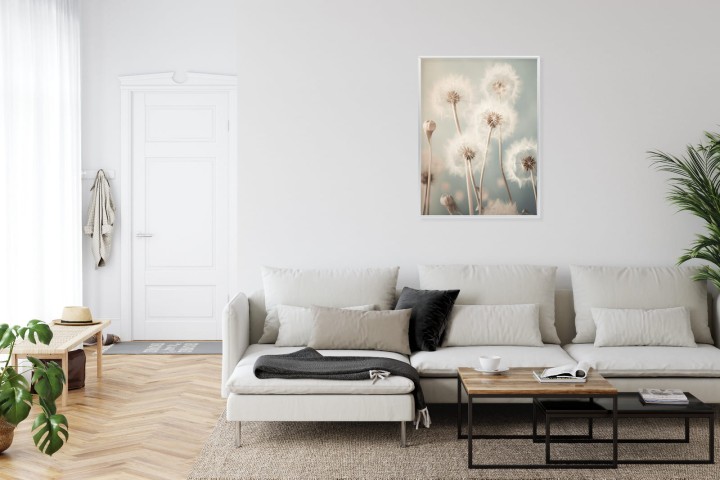 Plakat Delikatne Mniszki Na Pastelowym Tle