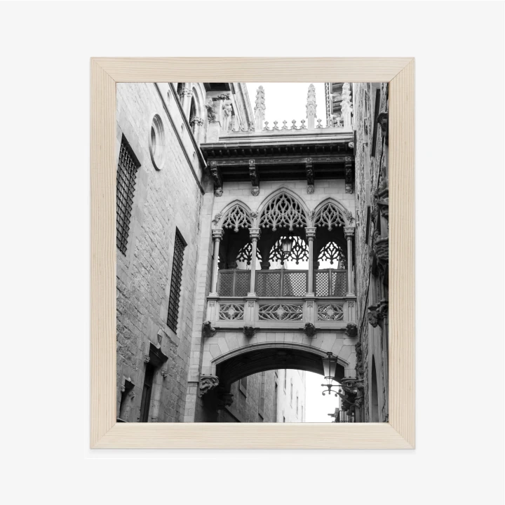 Plakat Czarno Biała Dzielnica Gotycka W Barcelonie