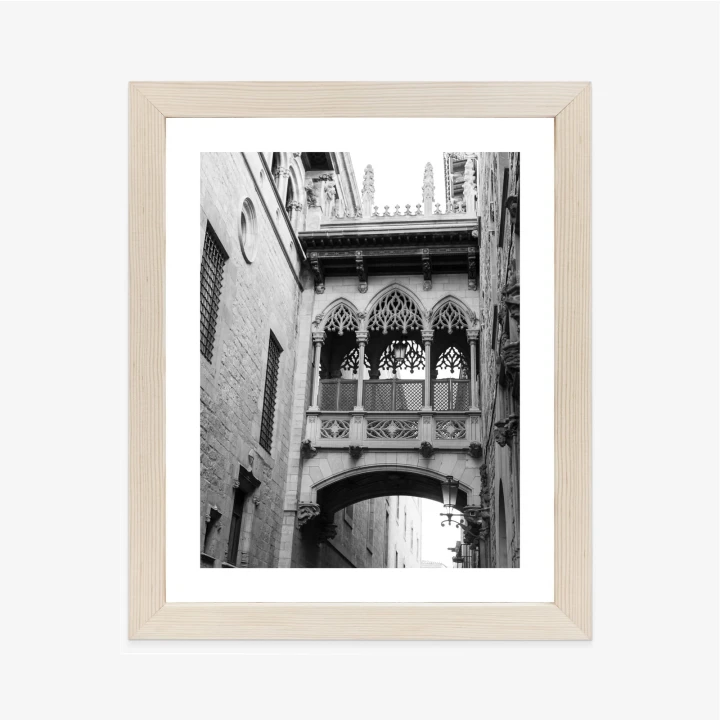 Plakat Czarno Biała Dzielnica Gotycka W Barcelonie