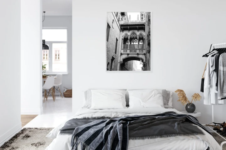 Plakat Czarno Biała Dzielnica Gotycka W Barcelonie