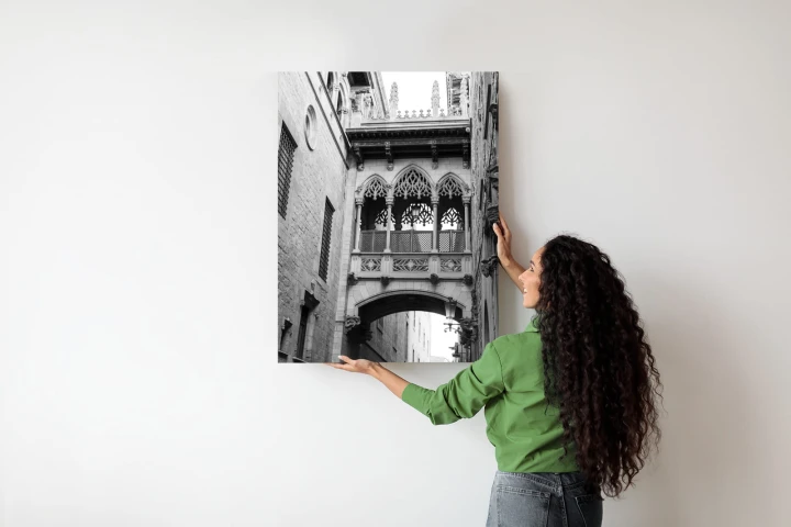 Plakat Czarno Biała Dzielnica Gotycka W Barcelonie