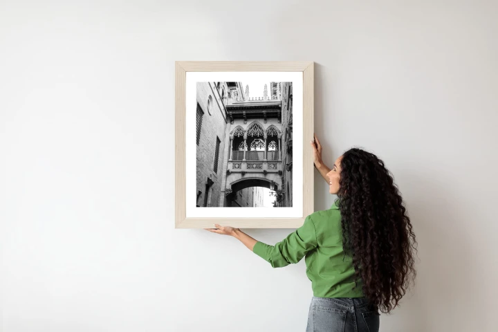 Plakat Czarno Biała Dzielnica Gotycka W Barcelonie