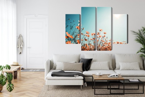 Obraz Wieloczęściowy Kwiaty Polne W Słońcu