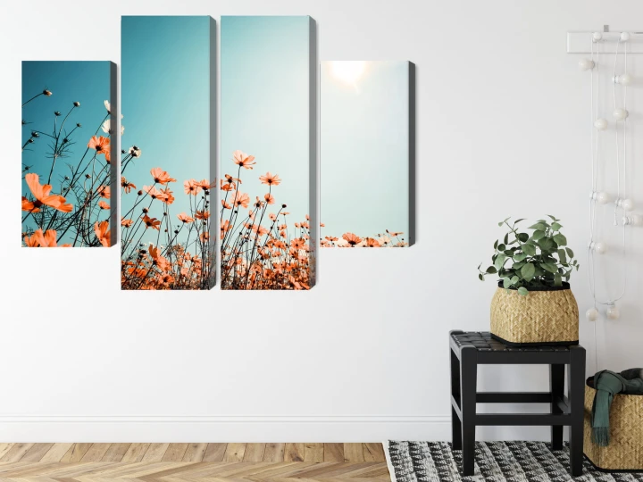 Obraz Wieloczęściowy Kwiaty Polne W Słońcu