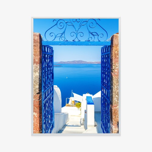 Plakat Widok Na Błękitne Morze Malownicze Santorini