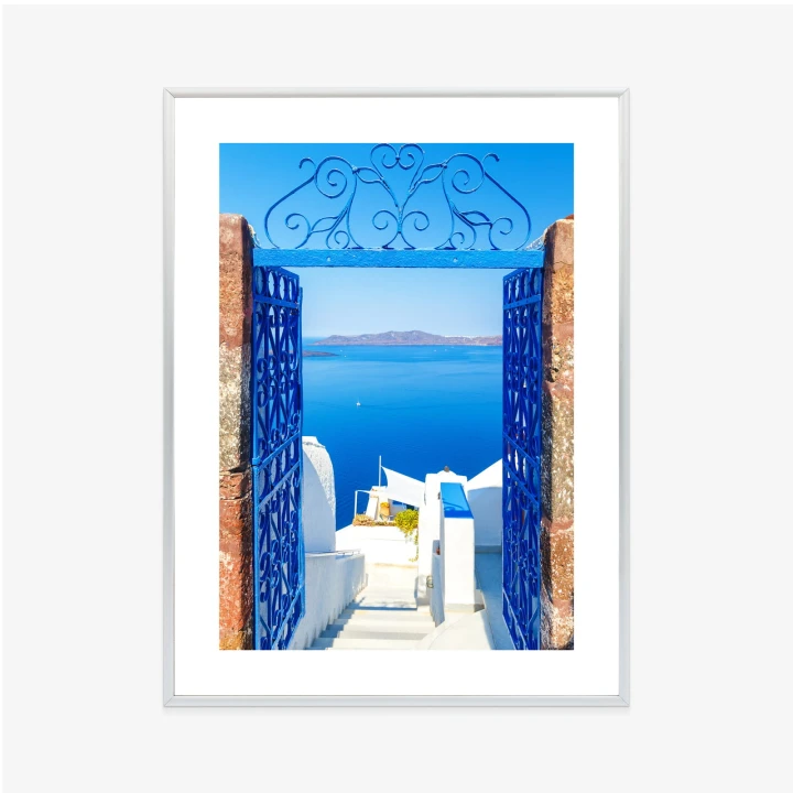 Plakat Widok Na Błękitne Morze Malownicze Santorini