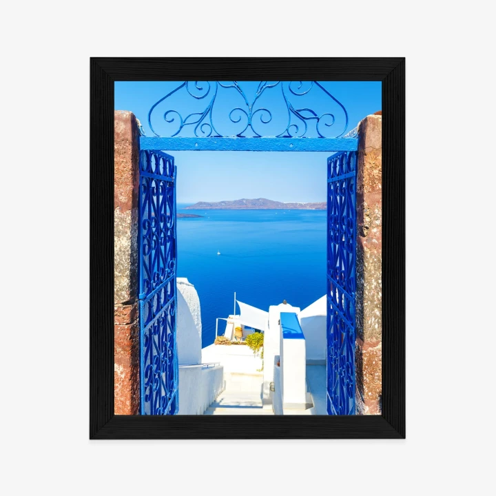 Plakat Widok Na Błękitne Morze Malownicze Santorini