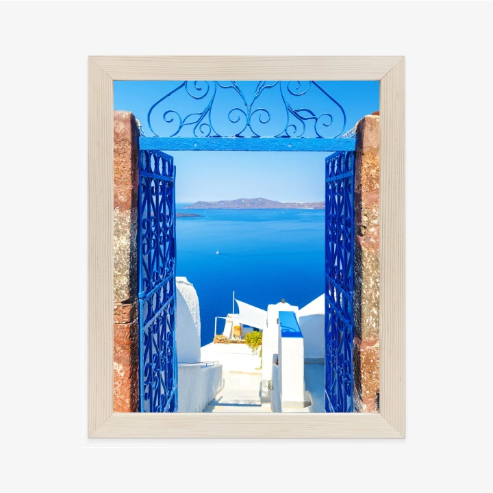 Plakat Widok Na Błękitne Morze Malownicze Santorini