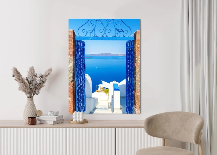 Plakat Widok Na Błękitne Morze Malownicze Santorini