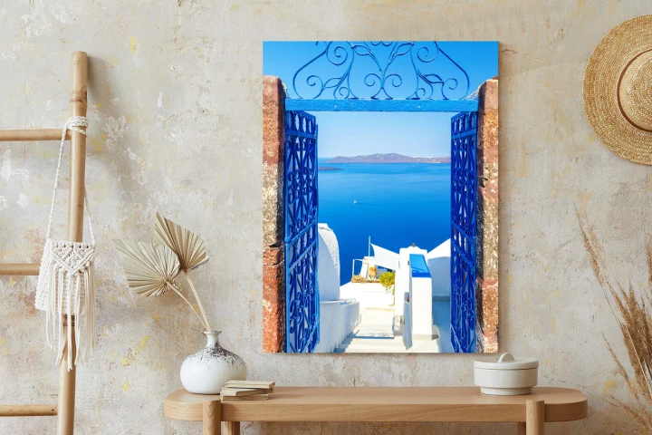 Plakat Widok Na Błękitne Morze Malownicze Santorini