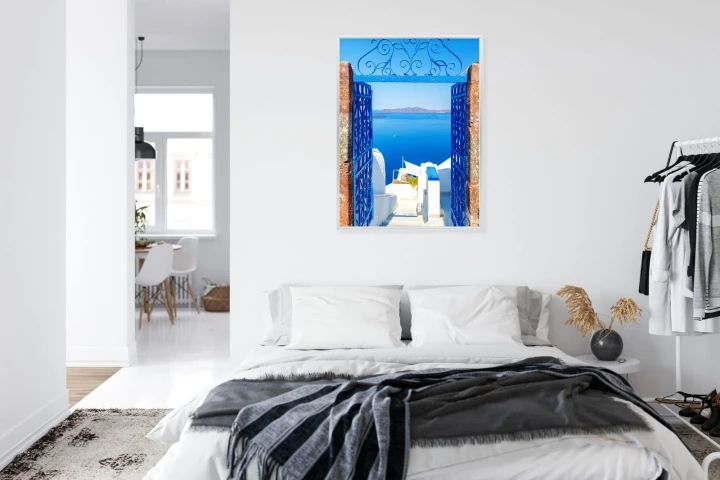 Plakat Widok Na Błękitne Morze Malownicze Santorini