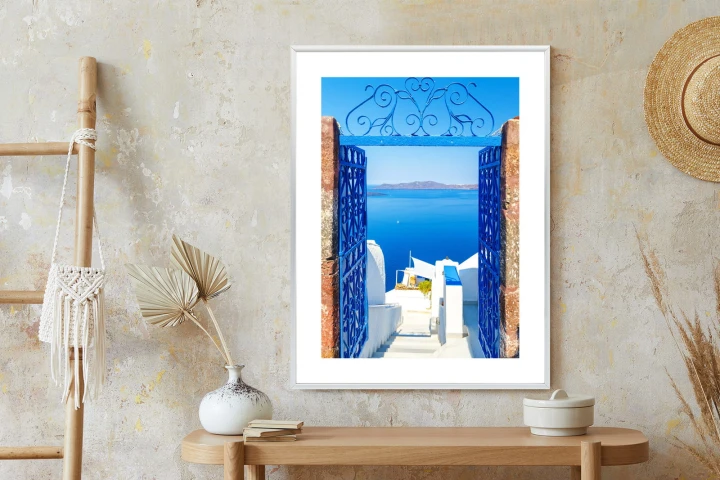 Plakat Widok Na Błękitne Morze Malownicze Santorini