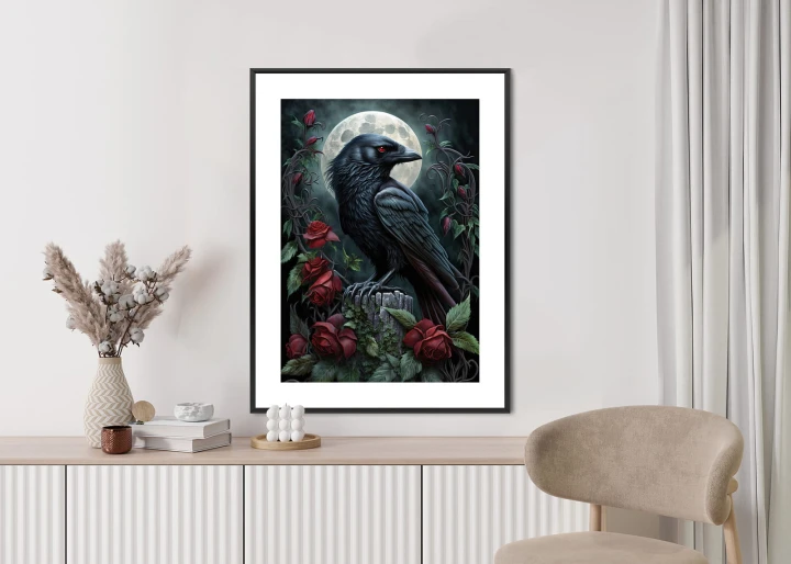 Plakat Kruk Na Nocnym Niebie