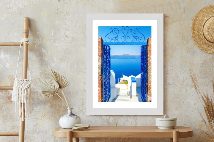 Plakat Widok Na Błękitne Morze Malownicze Santorini