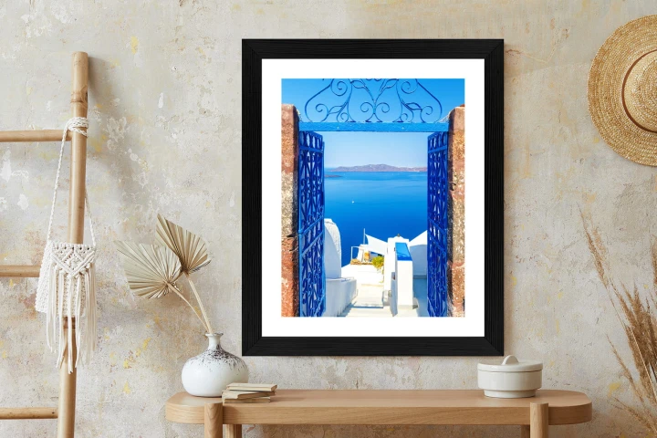 Plakat Widok Na Błękitne Morze Malownicze Santorini