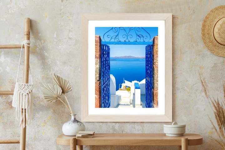 Plakat Widok Na Błękitne Morze Malownicze Santorini