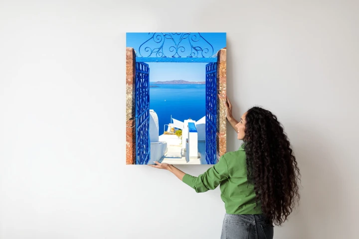 Plakat Widok Na Błękitne Morze Malownicze Santorini