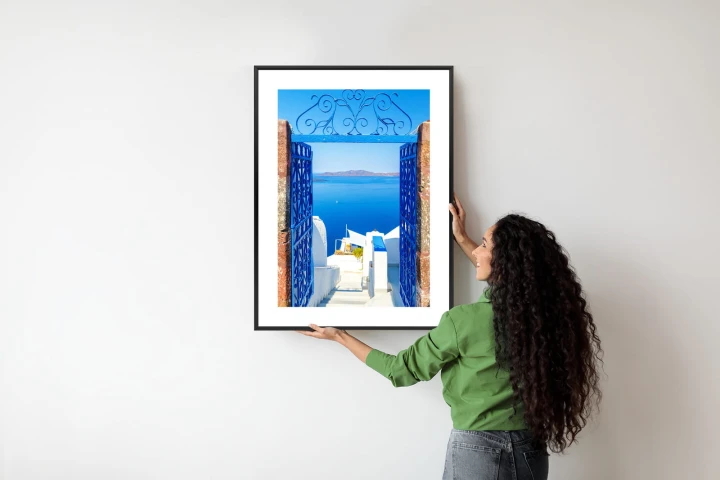 Plakat Widok Na Błękitne Morze Malownicze Santorini