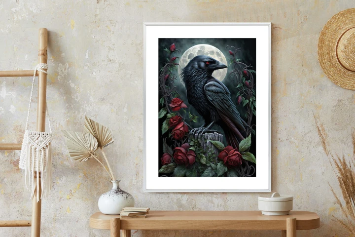 Plakat Kruk Na Nocnym Niebie