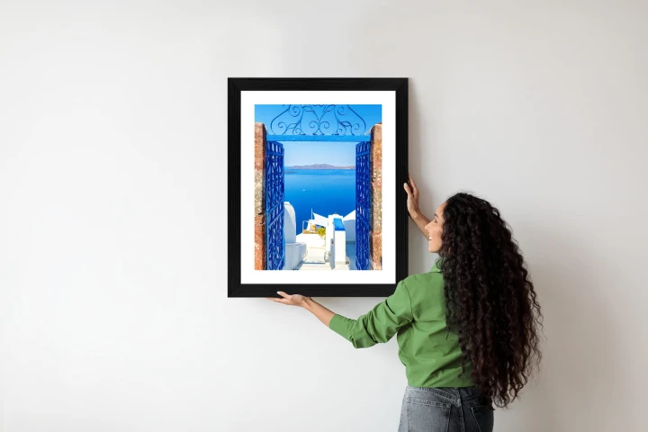 Plakat Widok Na Błękitne Morze Malownicze Santorini